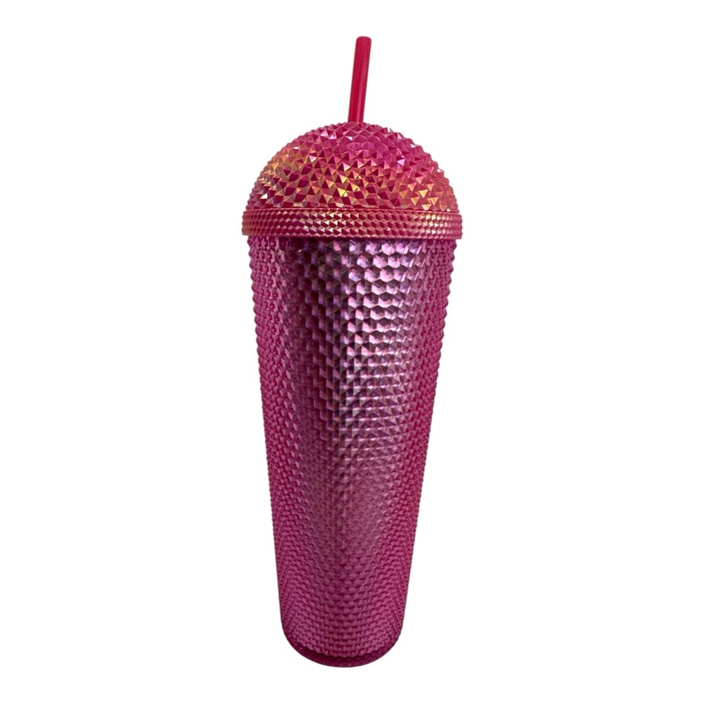 Starbucks 2025 Iridescent Pink Domed Studded 24oz Venti Cold Cup Tumbler. - Picture 4 of 11